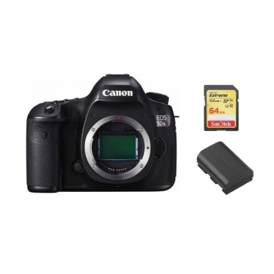 Canon EOS 5DSR Body + Kartu SD 64GB + Baterai LP-E6N - DSLR Resolusi Tinggi 50.6MP